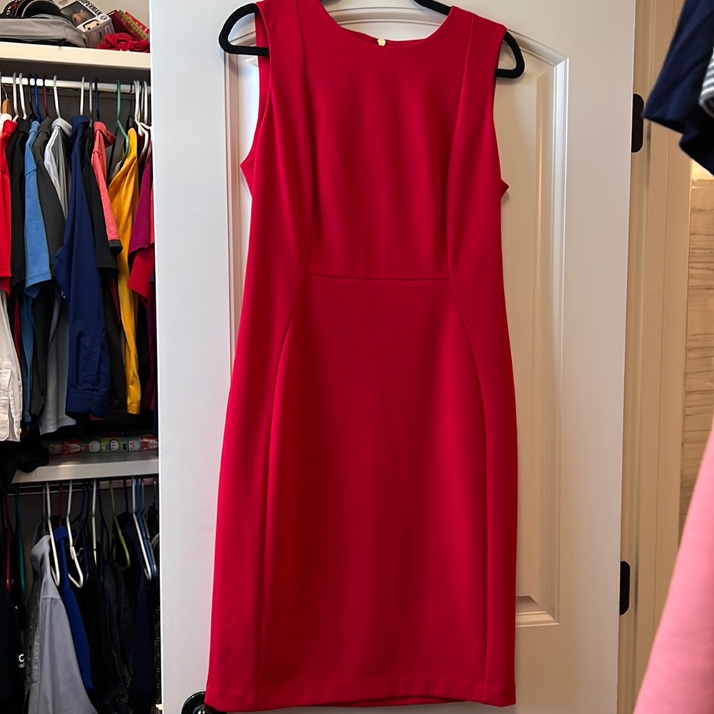 Red sheath dress from Calvin Klein